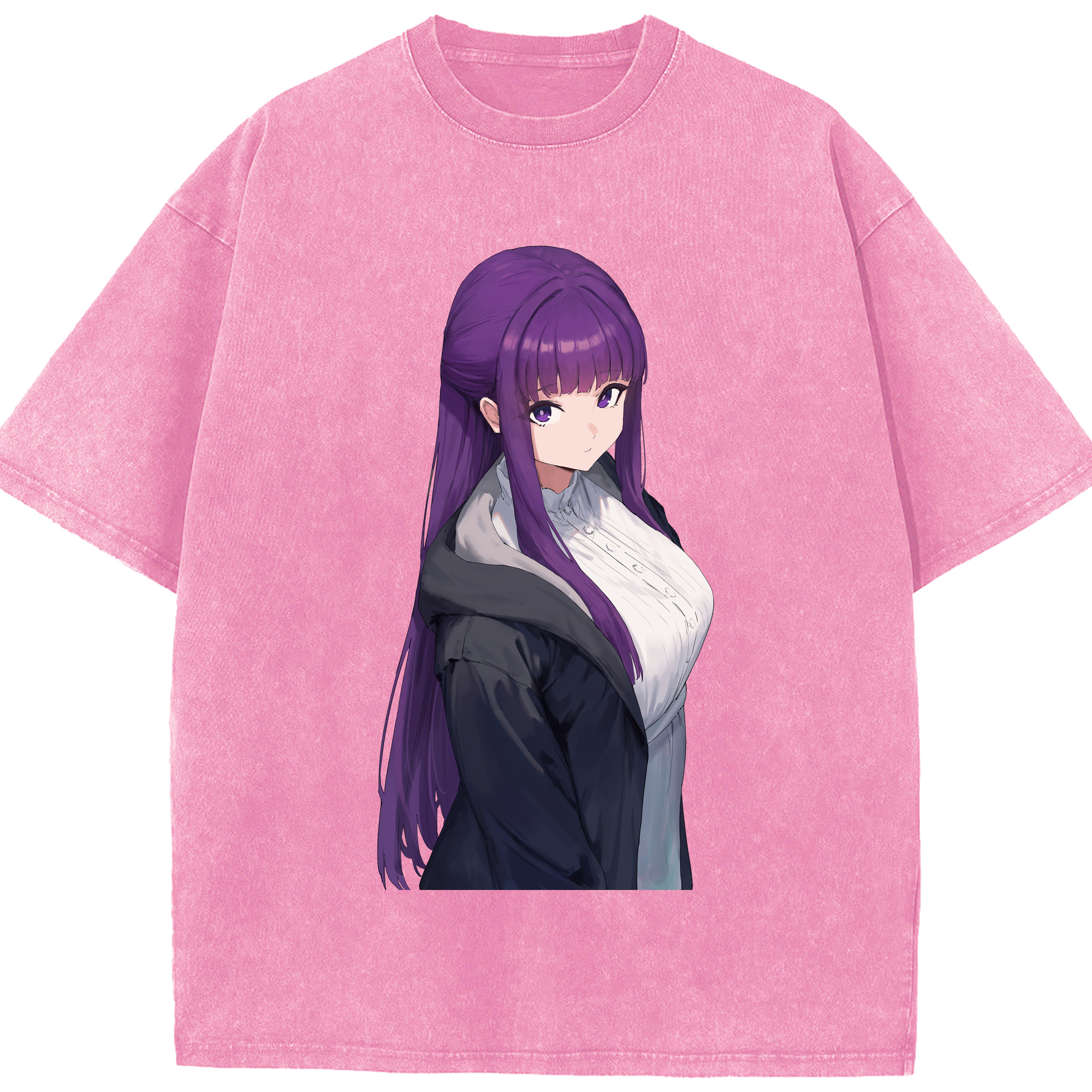 （画像用） 葬送のフリーレン Frieren 綿100% ヴィンテージ風 半袖Tシャツ（フロントプリント）
